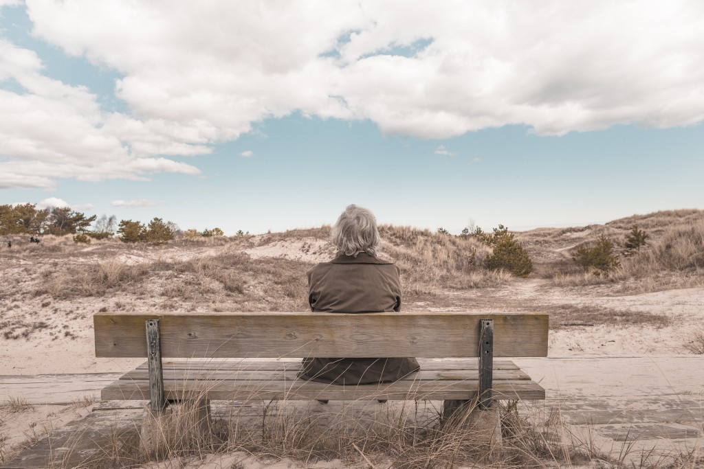 man on a bench